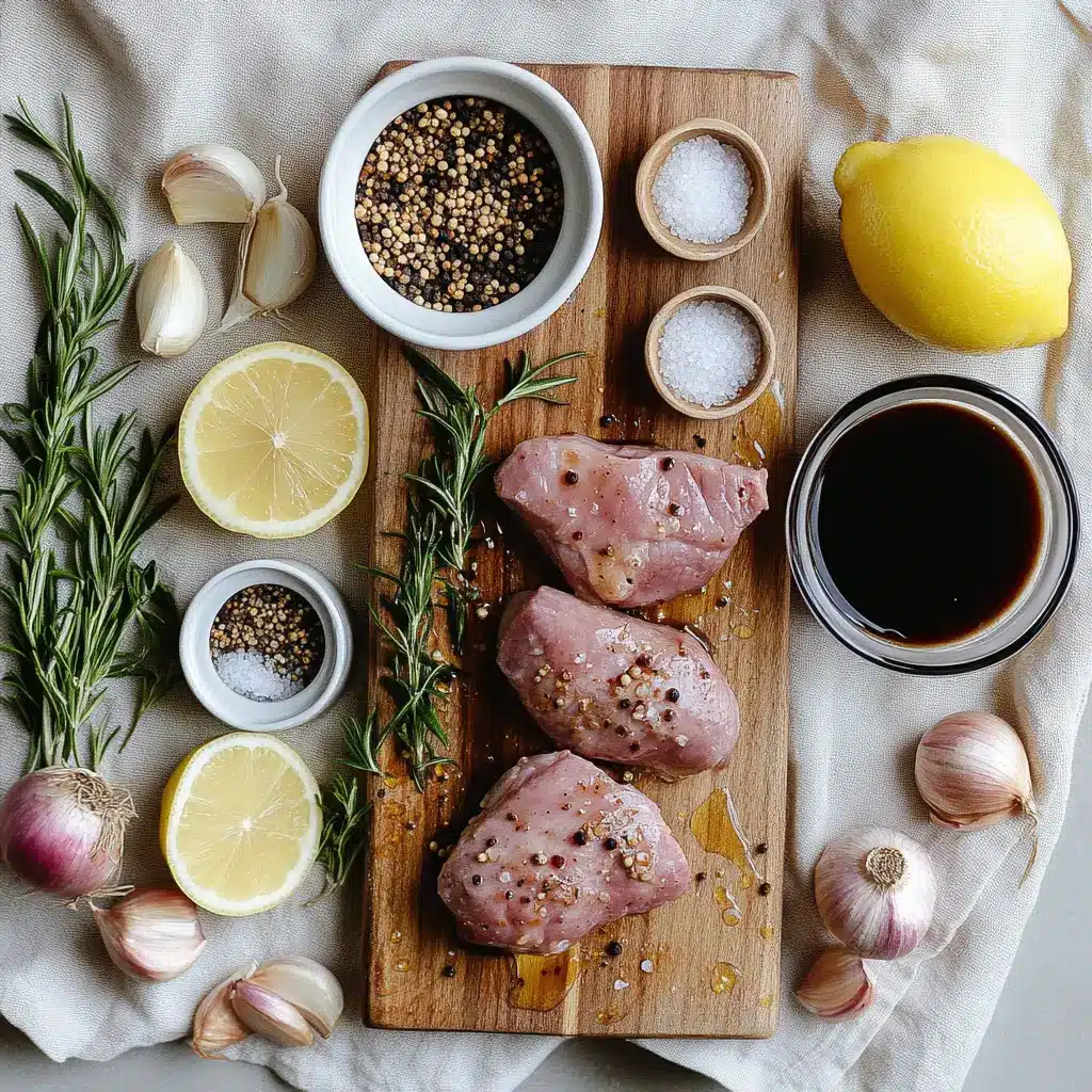 Air Fryer Balsamic Pork Tenderloin: Easy and Delicious Recipe 3 AIR FRYER BALSAMIC PORK TENDERLOIN plated sliced with balsamic glaze rosemary and lemon on napkin