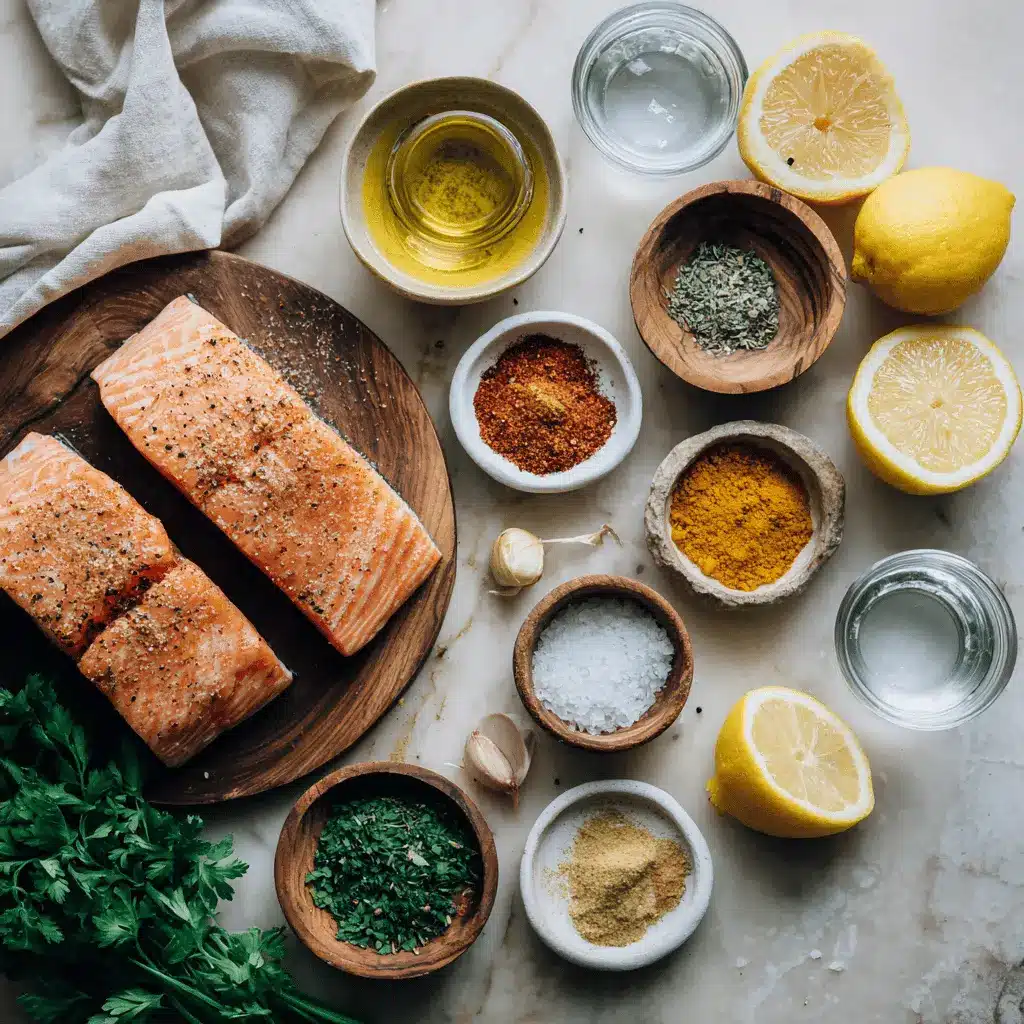 Air Fryer Salmon: Quick and Delicious Recipe 2 Air Fryer Salmon with lemon wedges and fresh herbs on white napkin and clear water glass
