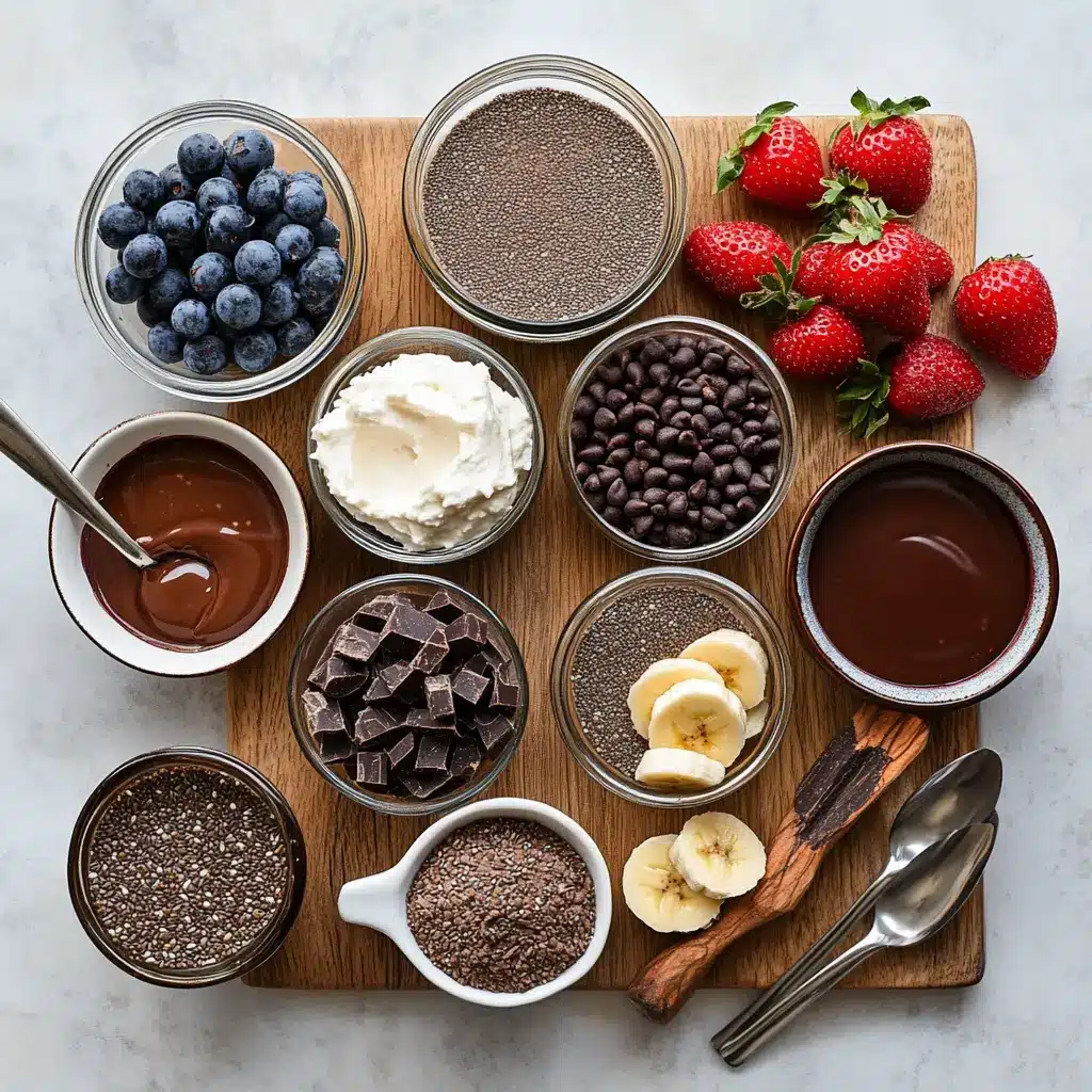 High Protein Chocolate Chia Pudding: Easy Delicious Recipe 2 HIGH PROTEIN CHOCOLATE CHIA PUDDING creamy chocolate chia pudding served with berries and banana