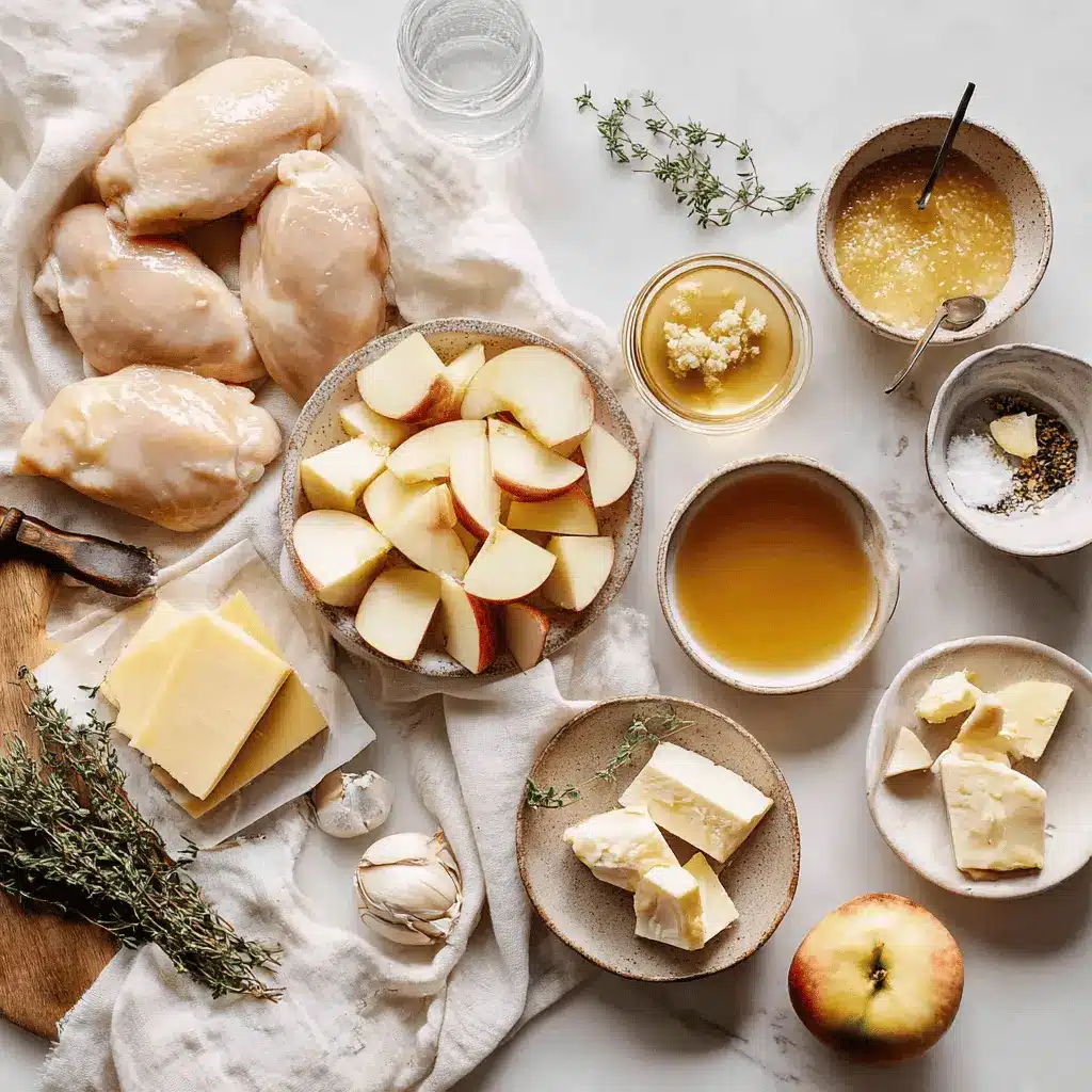 Maple Glazed Apple and Brie Stuffed Chicken Delight plated warm glaze melty brie fresh thyme