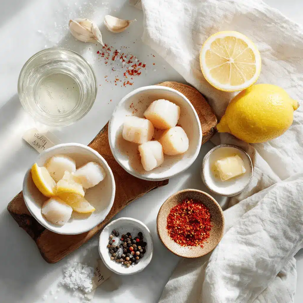 Air Fryer Scallop: Easy Delicious Recipe to Try Now 2 air fryer scallop plated with lemon wedge butter pat seasoned with paprika and salt flakes