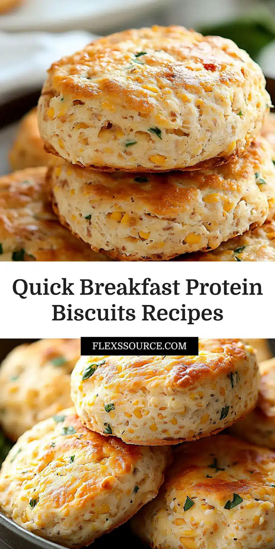 Breakfast Protein Biscuits: Quick and Delicious Ideas 3 BREAKFAST PROTEIN BISCUITS centered hero view, clean and uncluttered_pin