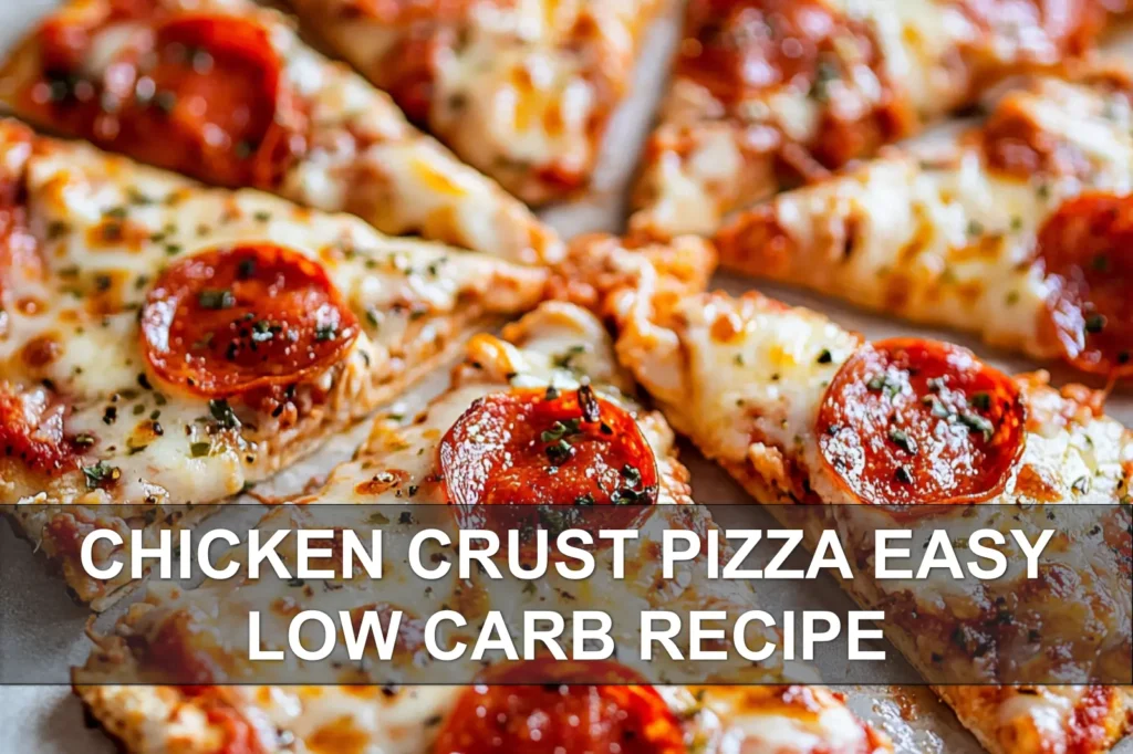 CHICKEN CRUST PIZZA EASY LOW CARB RECIPE centered hero view, clean and uncluttered