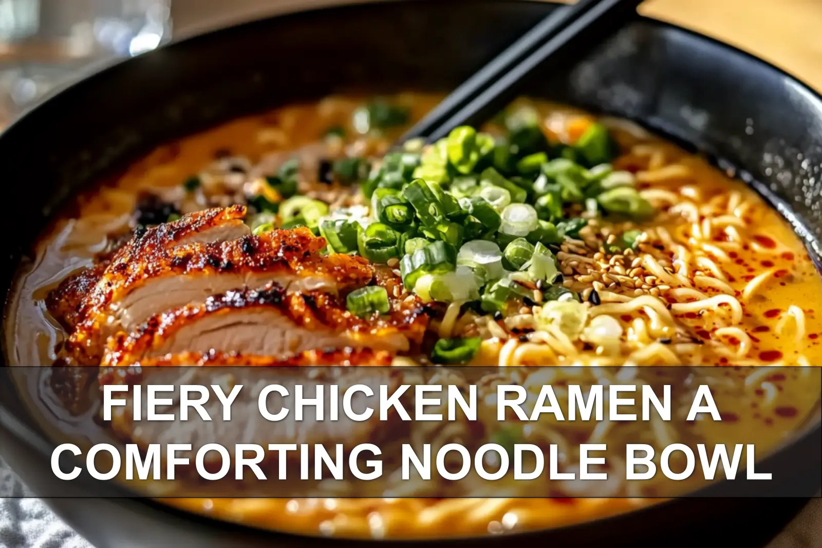 Fiery Chicken Ramen A Comforting Noodle Bowl Recipe Delight 4 FIERY CHICKEN RAMEN A COMFORTING NOODLE BOWL with spicy chicken creamy sauce soft eggs and nori