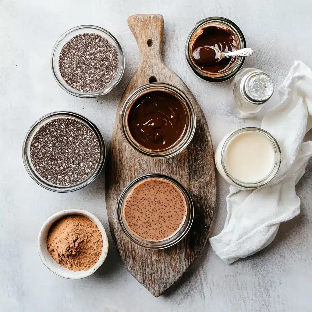 High-Protein, Chocolate Peanut Butter Chia Pudding: Delicious Treat 2 HIGH PROTEIN CHOCOLATE PEANUT BUTTER CHIA PUDDING creamy jar with peanut butter swirl and cocoa sprinkle