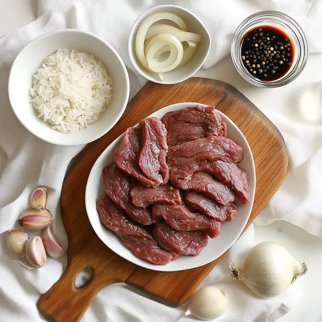 Sizzling Chinese Pepper Steak with Onions: Perfectly Irresistible Feast 2 SIZZLING CHINESE PEPPER STEAK WITH ONIONS close up plated beef with steamed rice and glass