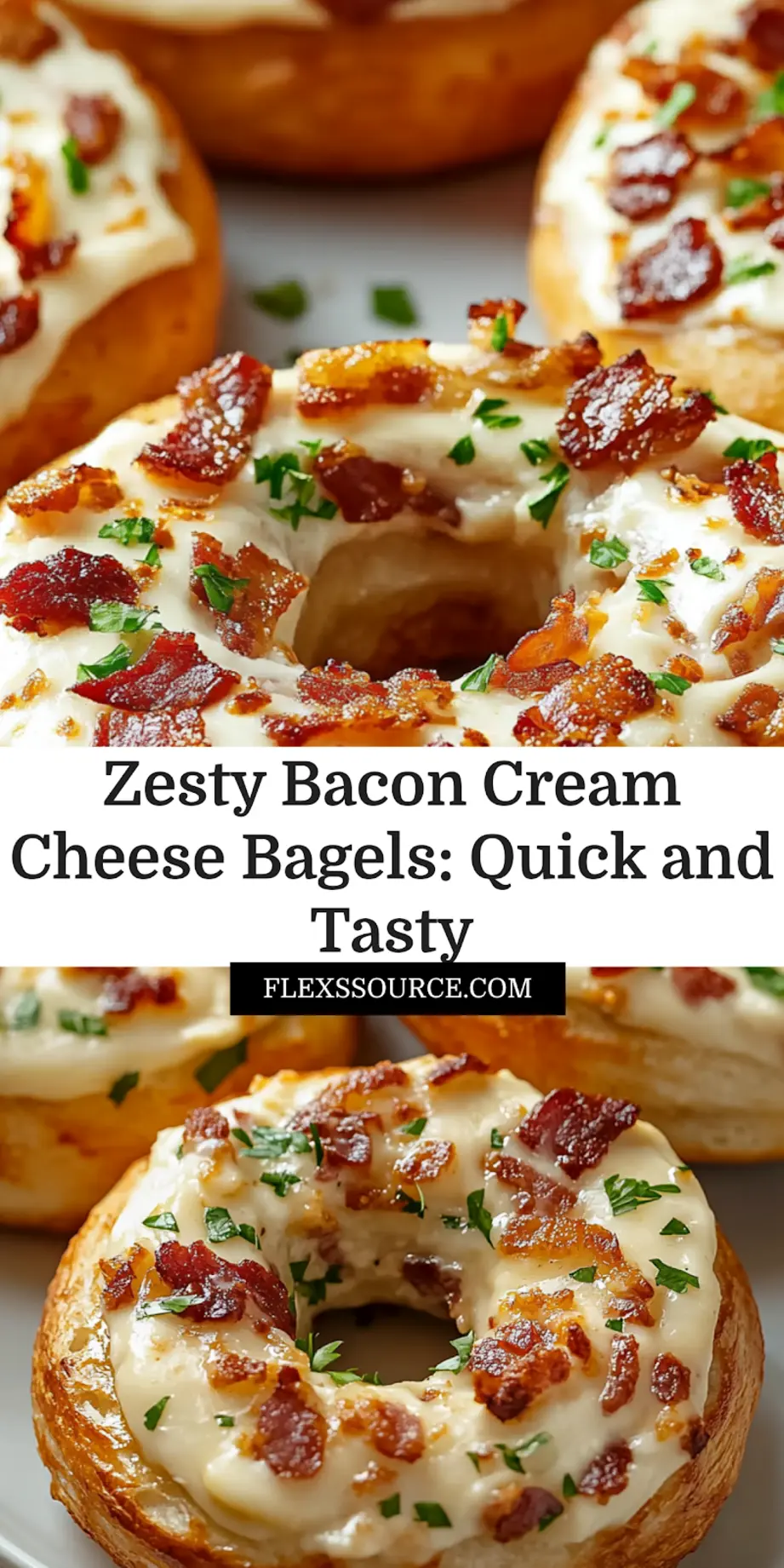 Zesty Bacon Cream Cheese Bagels: Easy and Delicious Tips 3 ZESTY BACON CREAM CHEESE BAGELS centered hero view, clean and uncluttered_pin