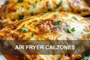 Air Fryer Calzones: Simple Delicious Dinner Ideas AIR FRYER CALZONES centered hero view, clean and uncluttered
