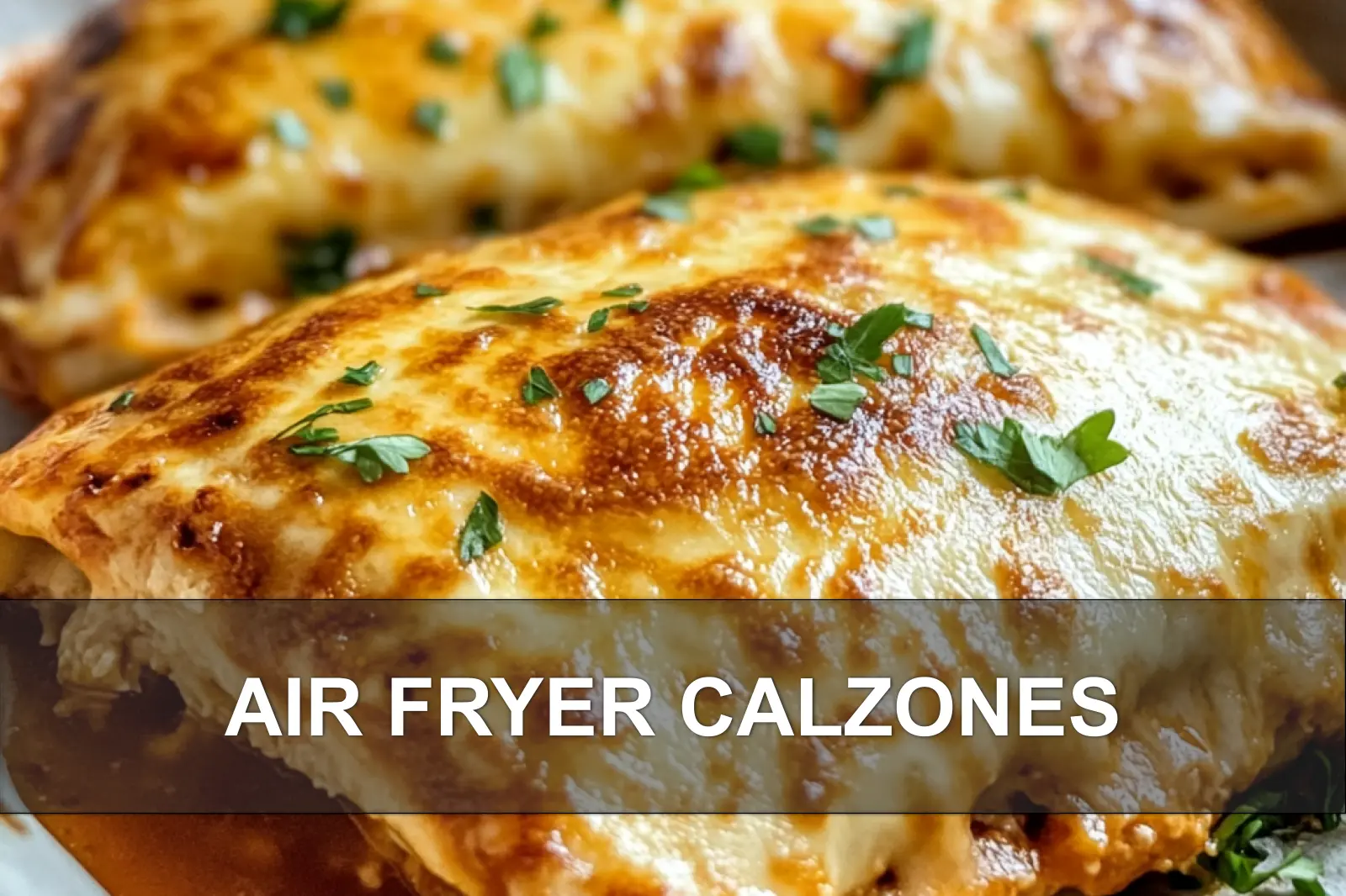 Air Fryer Calzones: Simple Delicious Dinner Ideas 2 AIR FRYER CALZONES centered hero view, clean and uncluttered