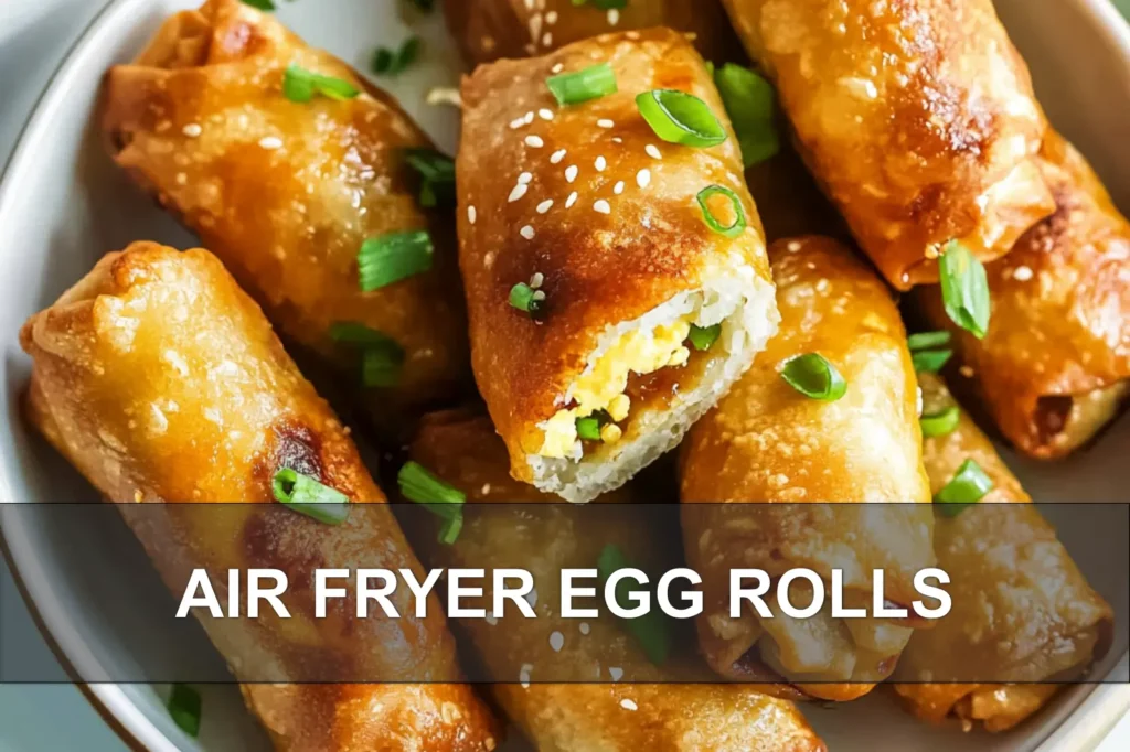 AIR FRYER EGG ROLLS centered hero view, clean and uncluttered