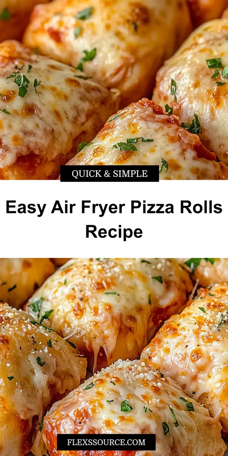 Air Fryer Pizza Rolls Recipe: Delicious Fun for All 3 AIR FRYER PIZZA ROLLS RECIPE centered hero view, clean and uncluttered_pin