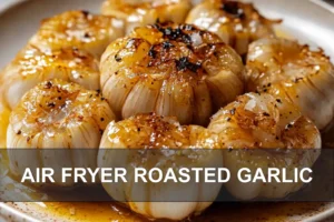 AIR FRYER ROASTED GARLIC centered hero view, clean and uncluttered
