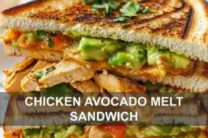 Chicken Avocado Melt Sandwich: Easy Irresistible Recipe CHICKEN AVOCADO MELT SANDWICH centered hero view, clean and uncluttered