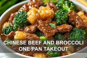 Chinese Beef and Broccoli One Pan Take-Out: Best and Tasty Recipe CHINESE BEEF AND BROCCOLI ONE PAN TAKEOUT centered hero view, clean and uncluttered