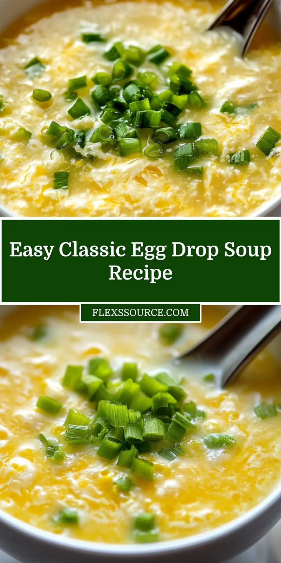 Classic Egg Drop Soup: Simple Comforting Recipe Revealed 4 CLASSIC EGG DROP SOUP centered hero view, clean and uncluttered_pin
