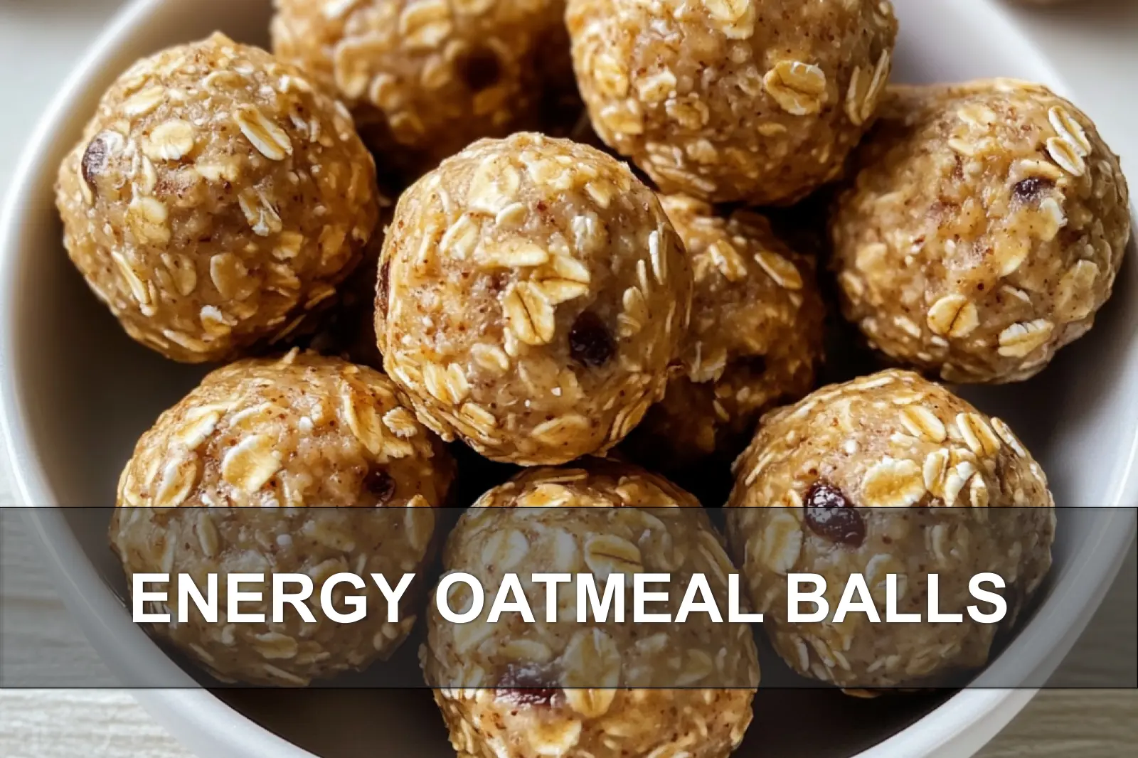 ENERGY OATMEAL BALLS centered hero view, clean and uncluttered