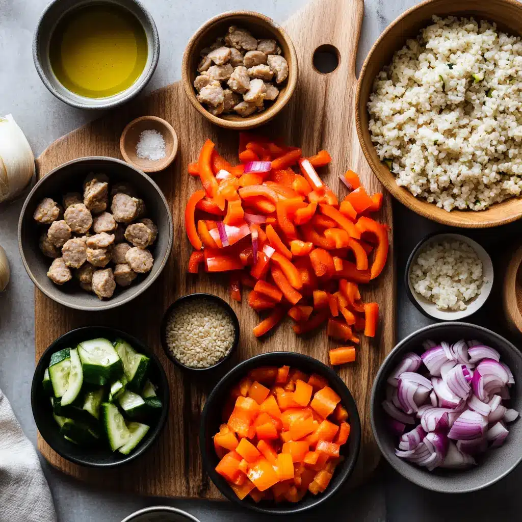 Air Fryer Chicken Sausage Veggies Easy and Delicious 2 AIR FRYER CHICKEN SAUSAGE VEGGIES centered hero view, clean and uncluttered
