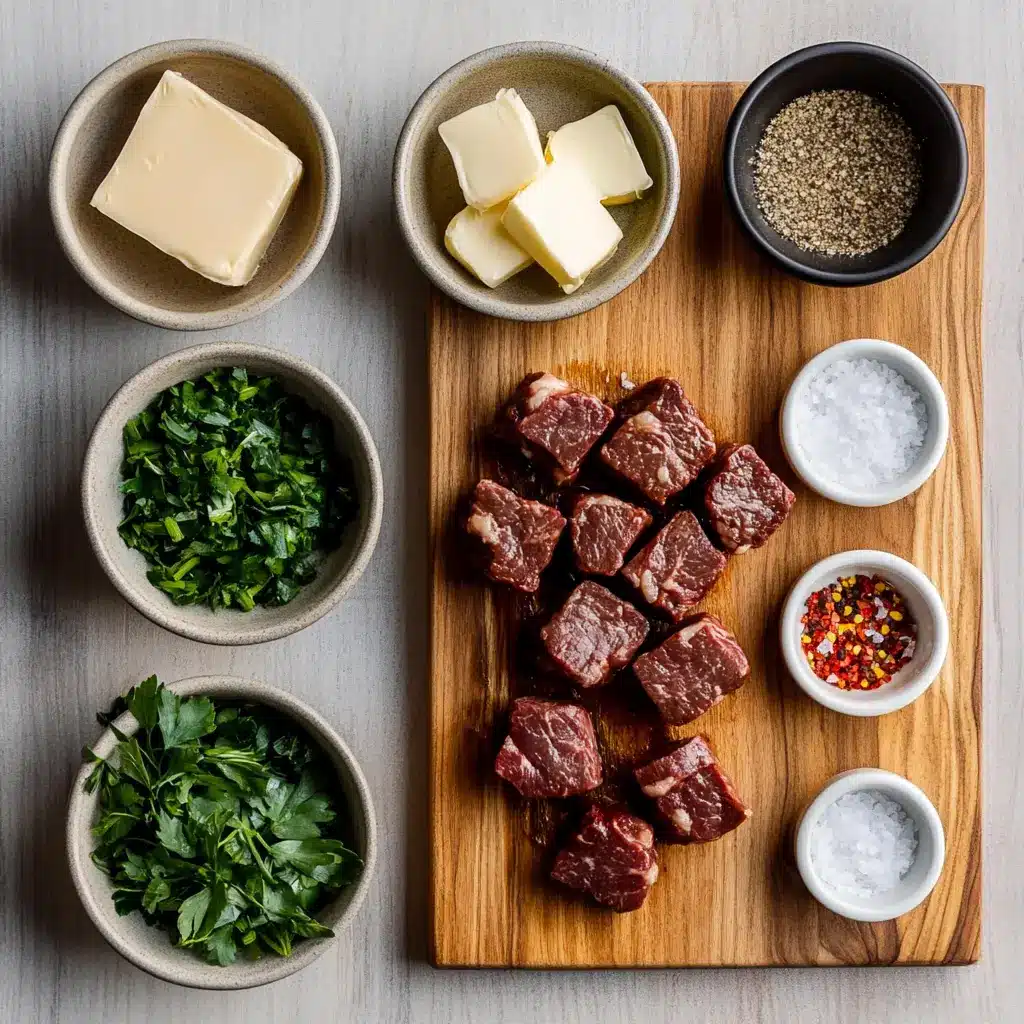 Air Fryer Garlic Butter Steak Bites You Need to Love 2 AIR FRYER GARLIC BUTTER STEAK BITES centered hero view, clean and uncluttered