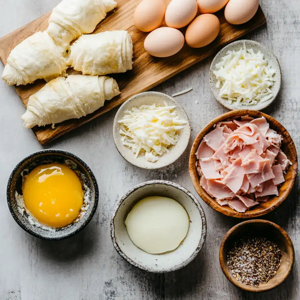 Air Fryer Ham Cheese Croissants: Delicious Quick Recipe 3 AIR FRYER HAM CHEESE CROISSANTS centered hero view, clean and uncluttered