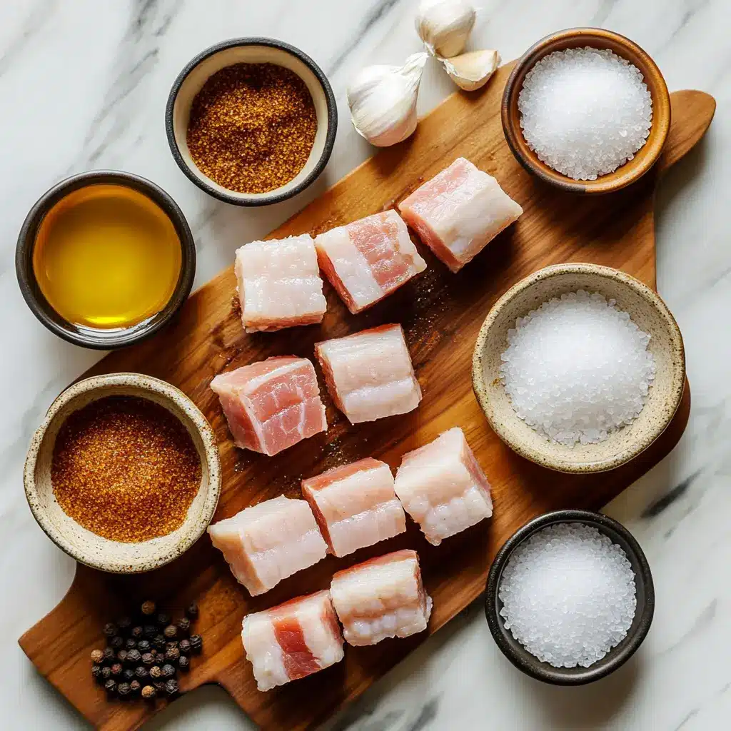 Crispy Air Fryer Pork Belly Bites, golden-brown and perfectly cooked, ready to be served as an appetizer or main dish.