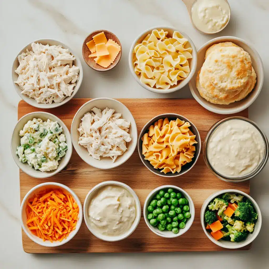 Easy Chicken Pot Pie Casserole for Cozy Nights 2 EASY CHICKEN POT PIE CASSEROLE centered hero view, clean and uncluttered