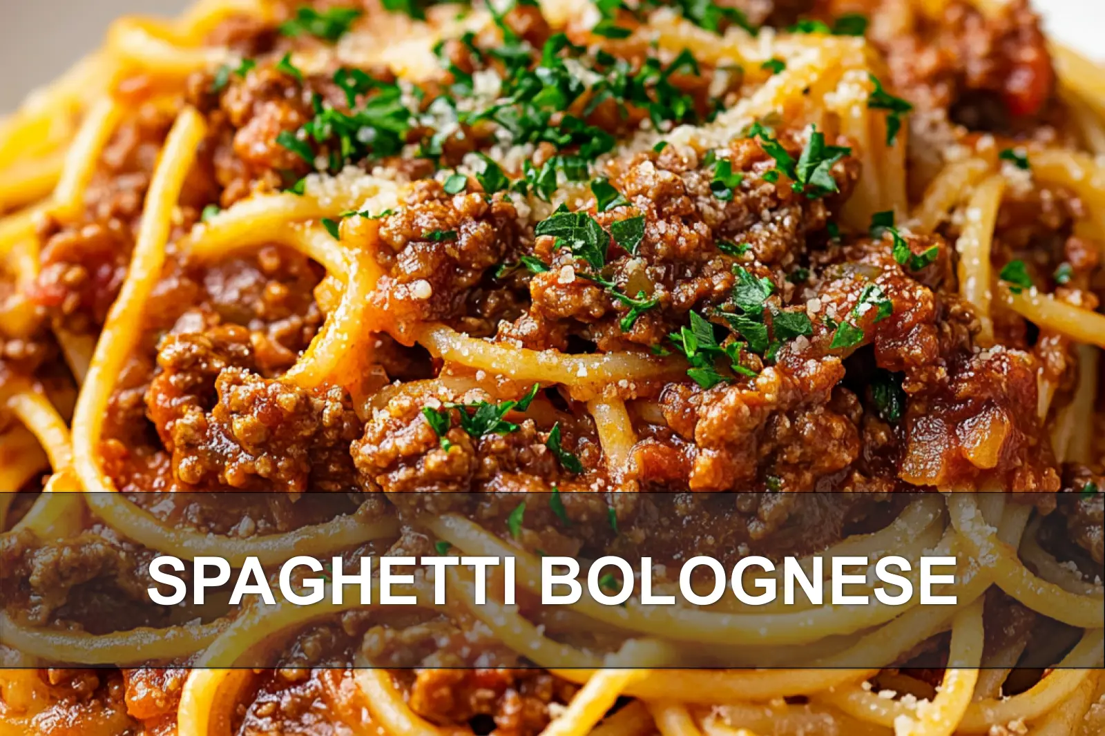 Delicious Best Recipe for Spaghetti Bolognese Now 2 SPAGHETTI BOLOGNESE centered hero view, clean and uncluttered