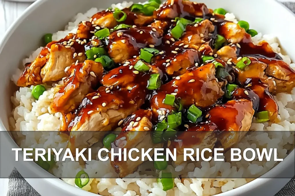 TERIYAKI CHICKEN RICE BOWL centered hero view, clean and uncluttered