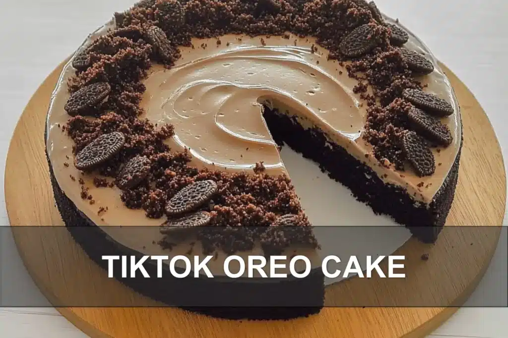 TIKTOK OREO CAKE centered hero view, clean and uncluttered