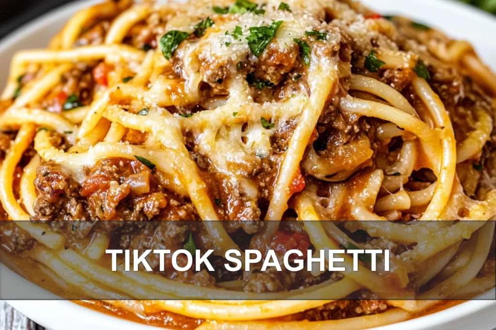 TIKTOK SPAGHETTI centered hero view, clean and uncluttered
