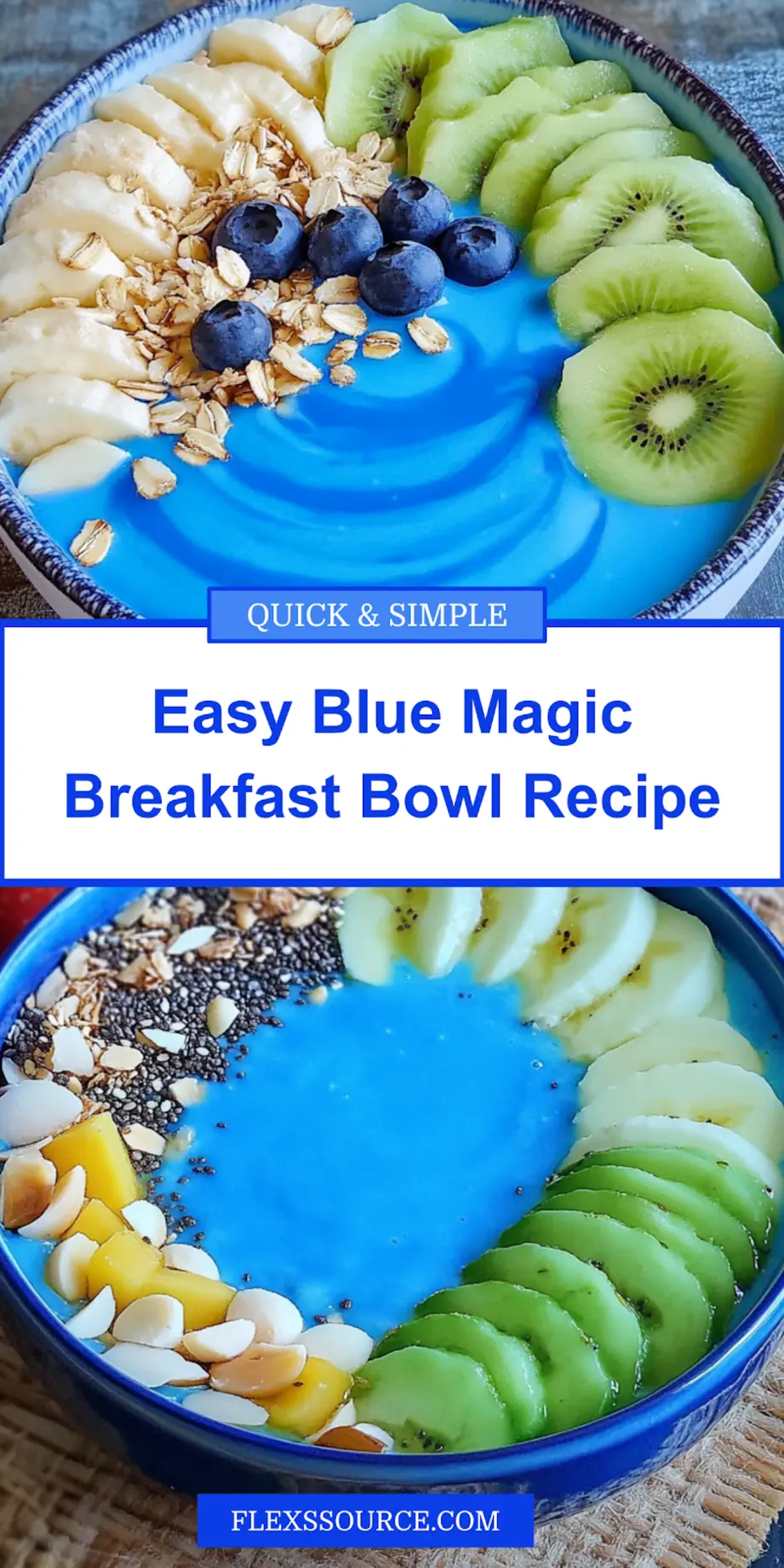 Blue Magic Breakfast Bowl presented elegantly with toppings