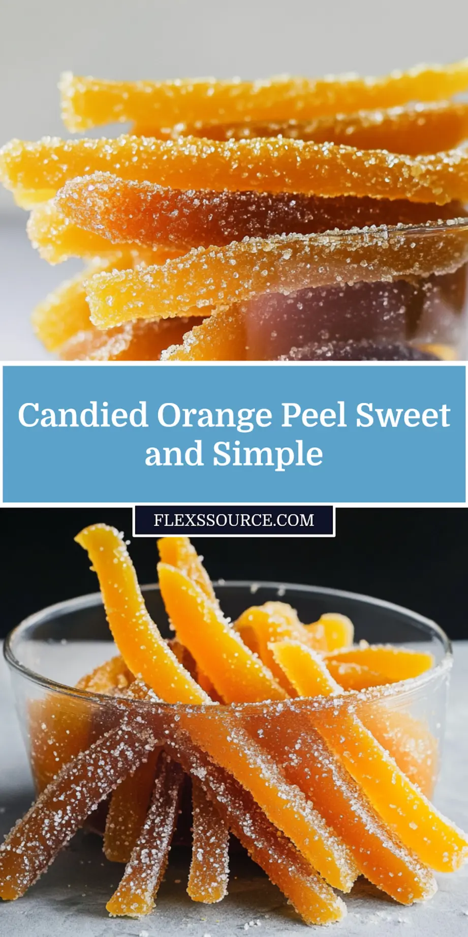 Candied orange peel displayed on parchment paper, clean and inviting