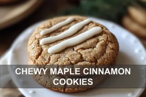 CHEWY MAPLE CINNAMON COOKIES centered hero view, clean and uncluttered