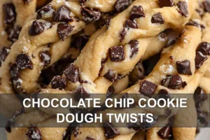 CHOCOLATE CHIP COOKIE DOUGH TWISTS centered hero view, clean and uncluttered
