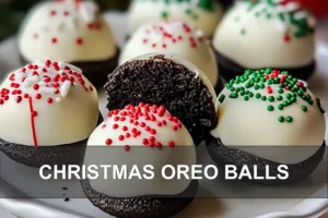 CHRISTMAS OREO BALLS centered hero view, clean and uncluttered