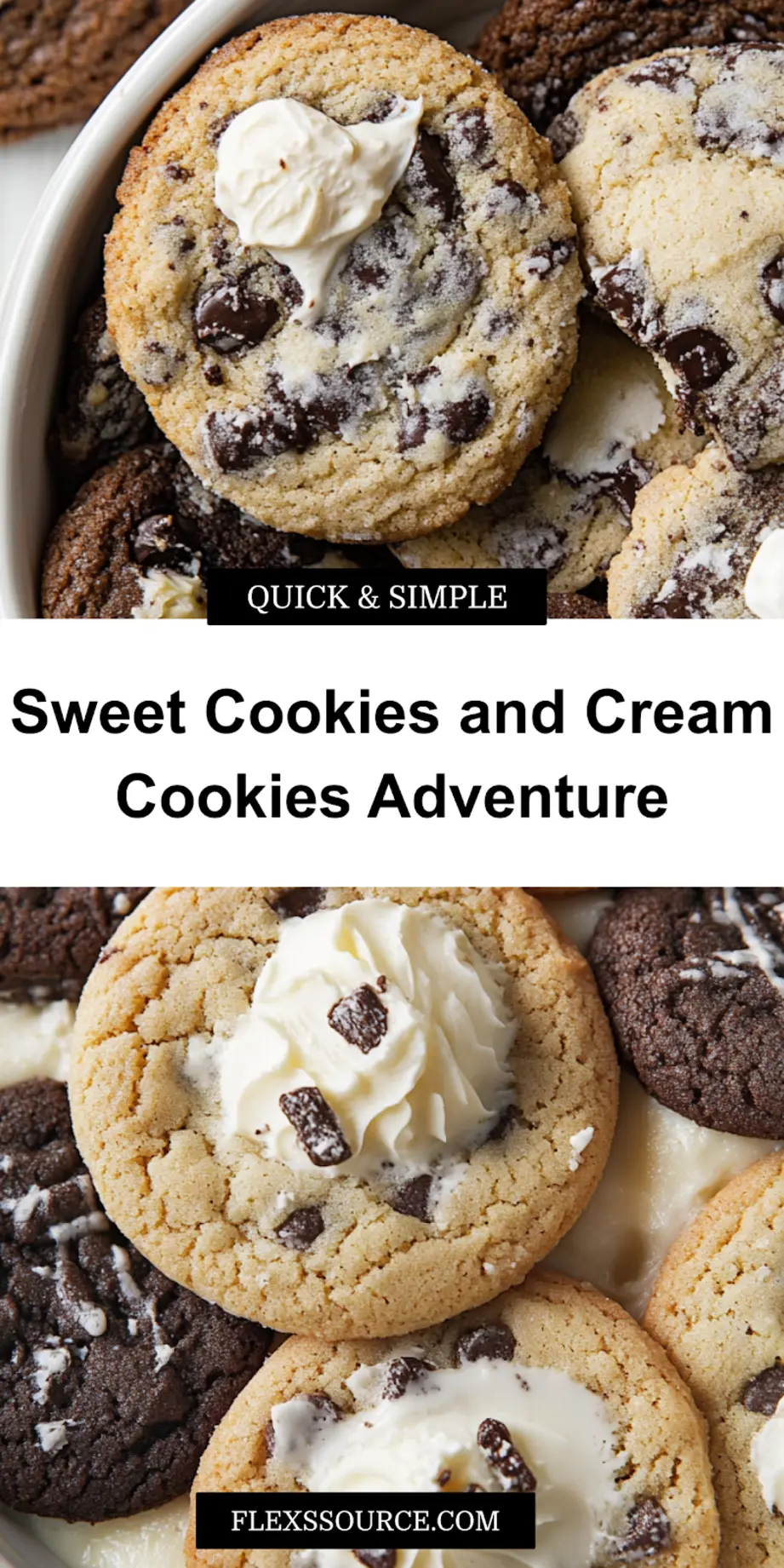 COOKIES AND CREAM COOKIES centered hero view, clean and uncluttered_pin