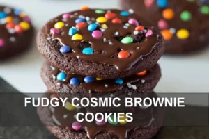 FUDGY COSMIC BROWNIE COOKIES centered hero view, clean and uncluttered