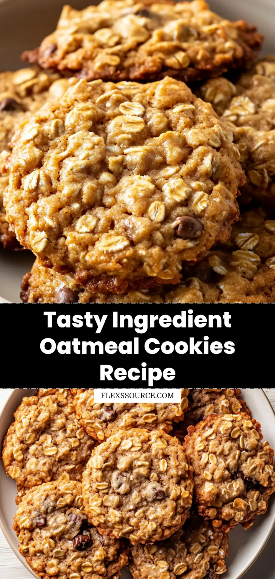 Discover Ingredient Oatmeal Cookies for Heartfelt Joy 4 INGREDIENT OATMEAL COOKIES centered hero view, clean and uncluttered_pin