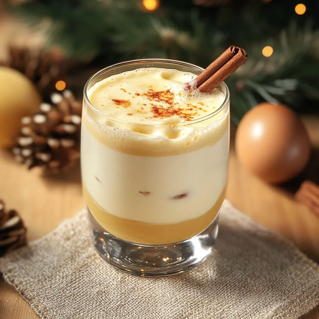 Amaretto Eggnog Cocktail ingredients laid out neatly