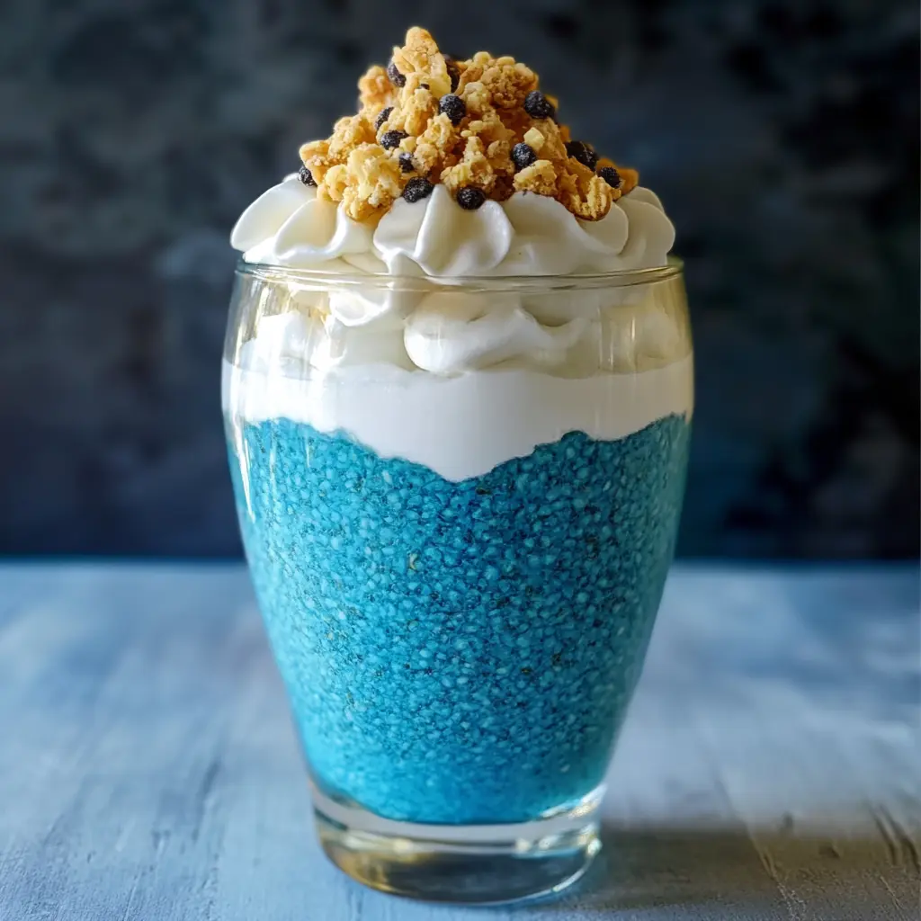 Blue Chia Pudding Parfait ingredients neatly arranged
