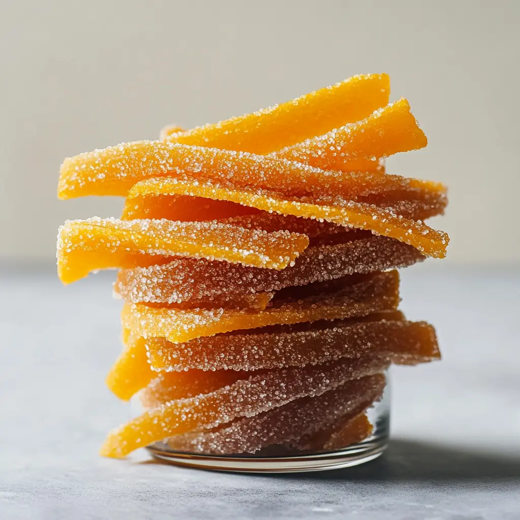 Ingredients for candied orange peel, neatly arranged and clearly displayed