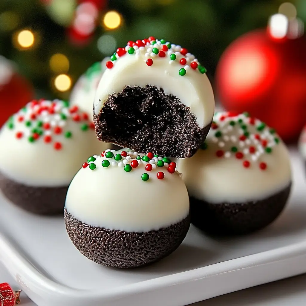 Christmas Oreo Balls ingredients neatly arranged