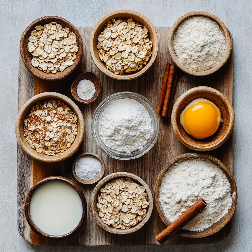 Crumbl Iced Oatmeal Cookies ingredients laid out neatly