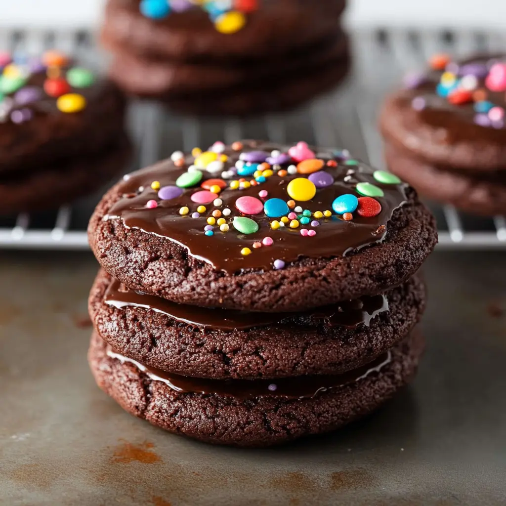 Fudgy Cosmic Brownie Cookies ingredients neatly arranged on a clean surface