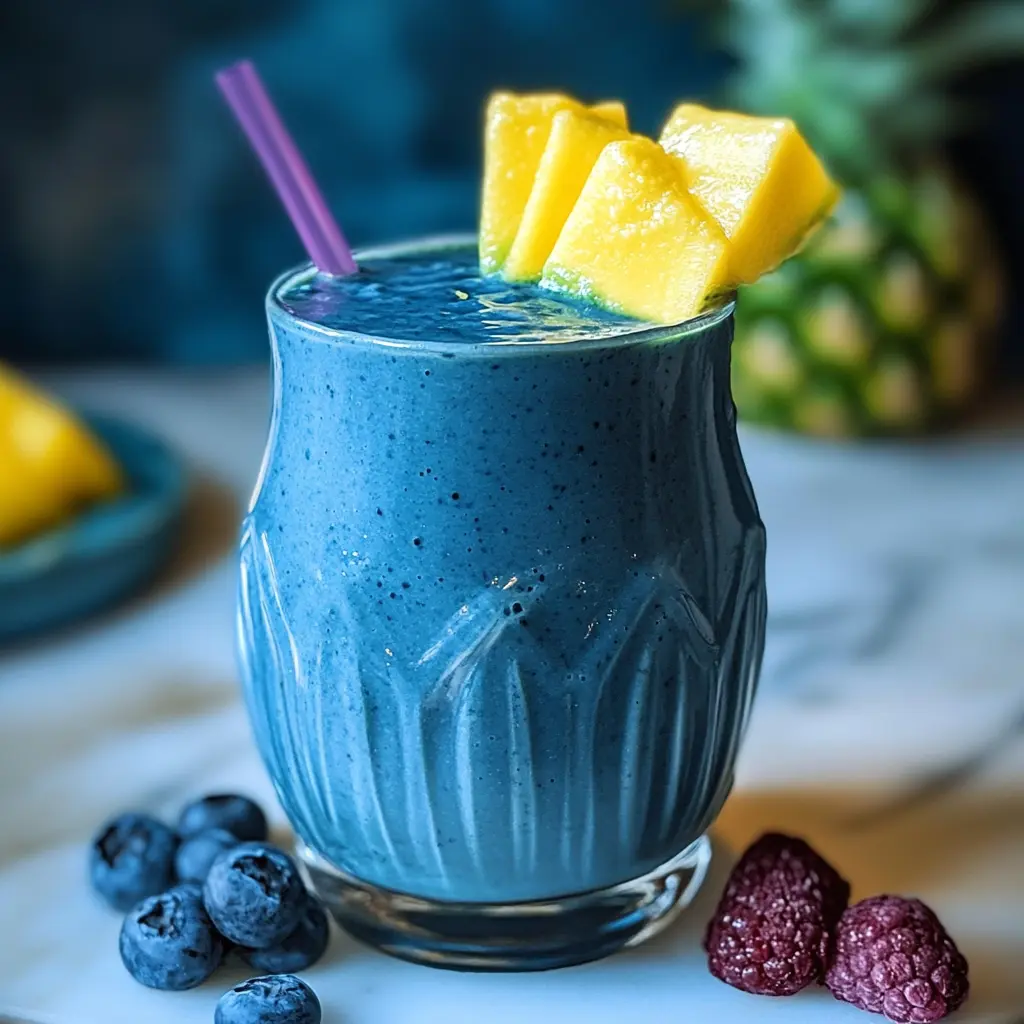 Ingredients for Hawaiian Blue Spirulina Smoothie laid out cleanly and clearly