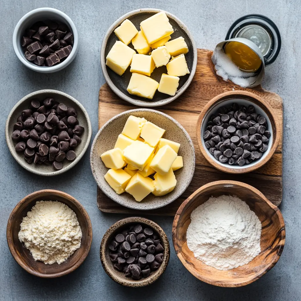 HOMEMADE CHOCOLATE CHIP COOKIES centered hero view, clean and uncluttered