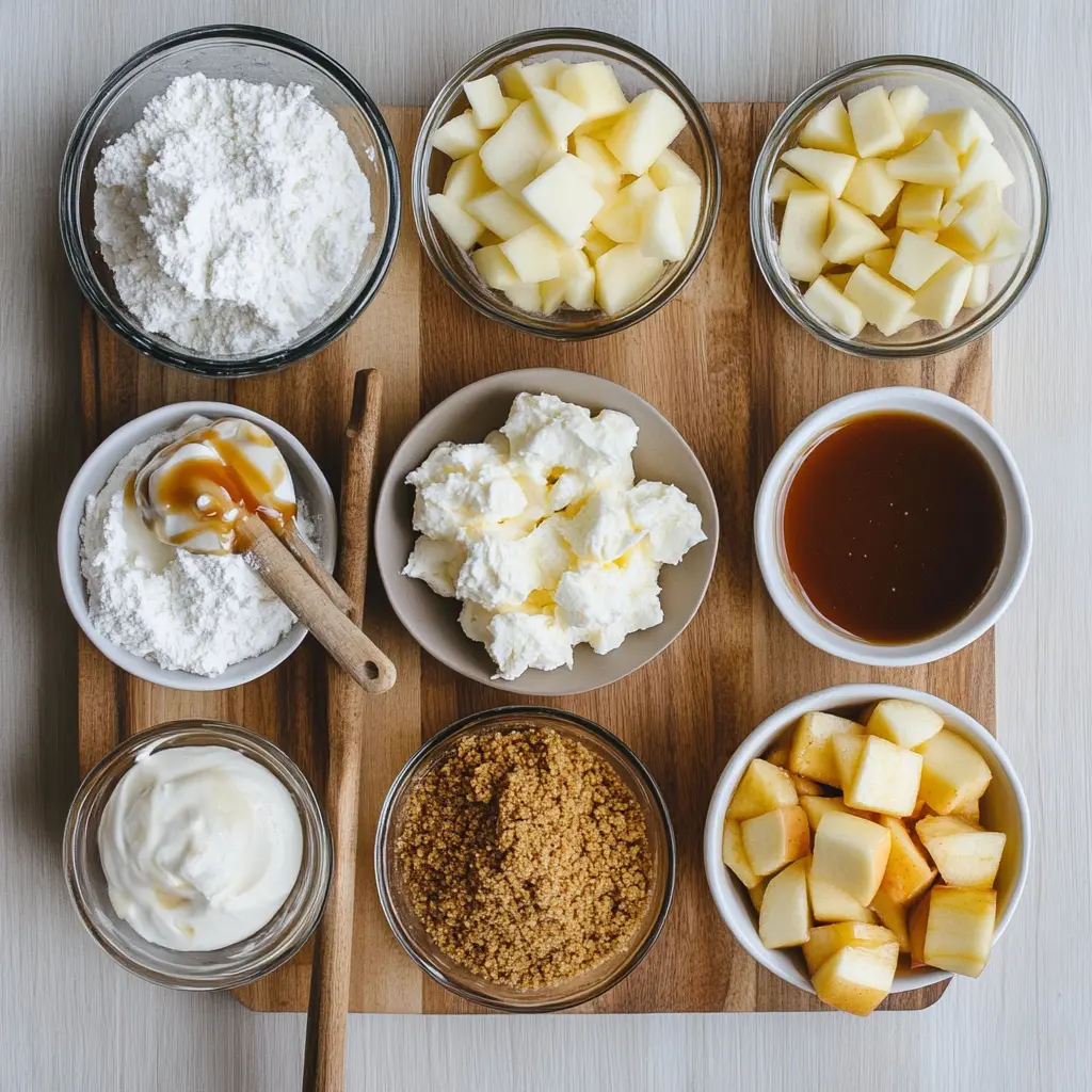 A beautifully presented No-Bake Apple Pie Cheesecake, garnished with apple slices and cinnamon, ready to serve.