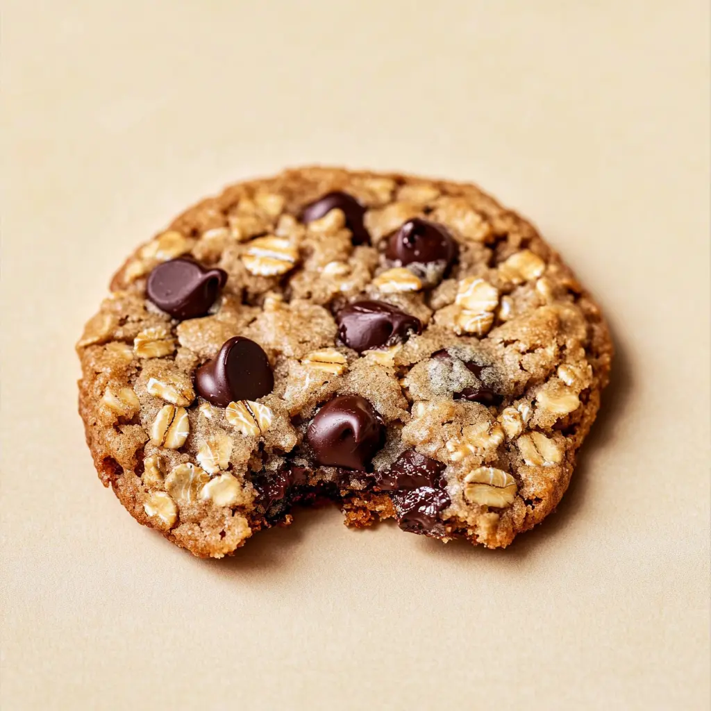 Oatmeal chocolate chip cookie ingredients laid out neatly