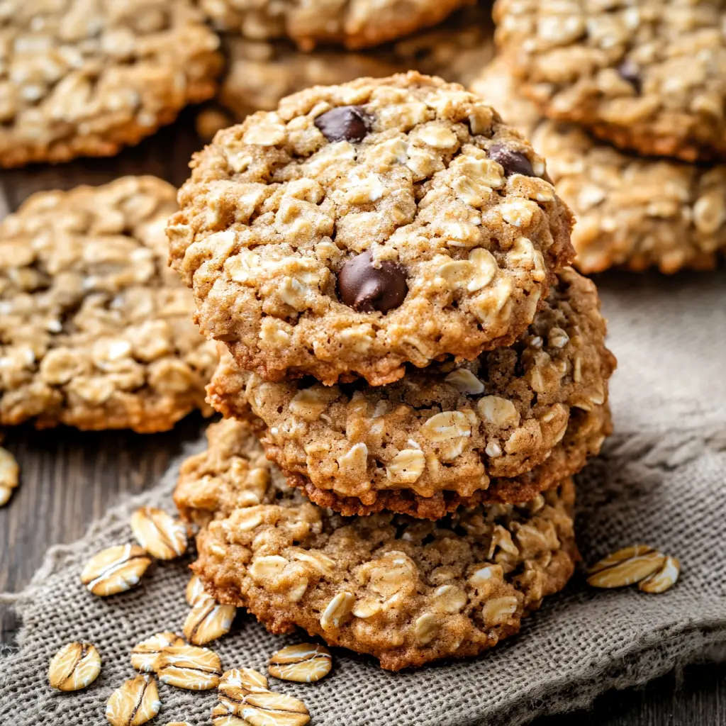 Ingredients laid out for oatmeal cookies recipe, clean and uncluttered