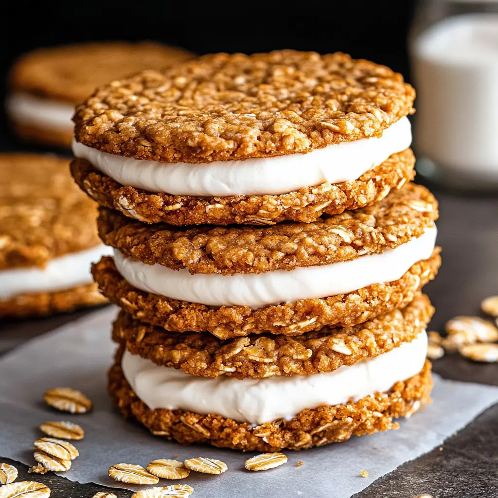 Ingredients for oatmeal cream pies arranged neatly on a clean surface