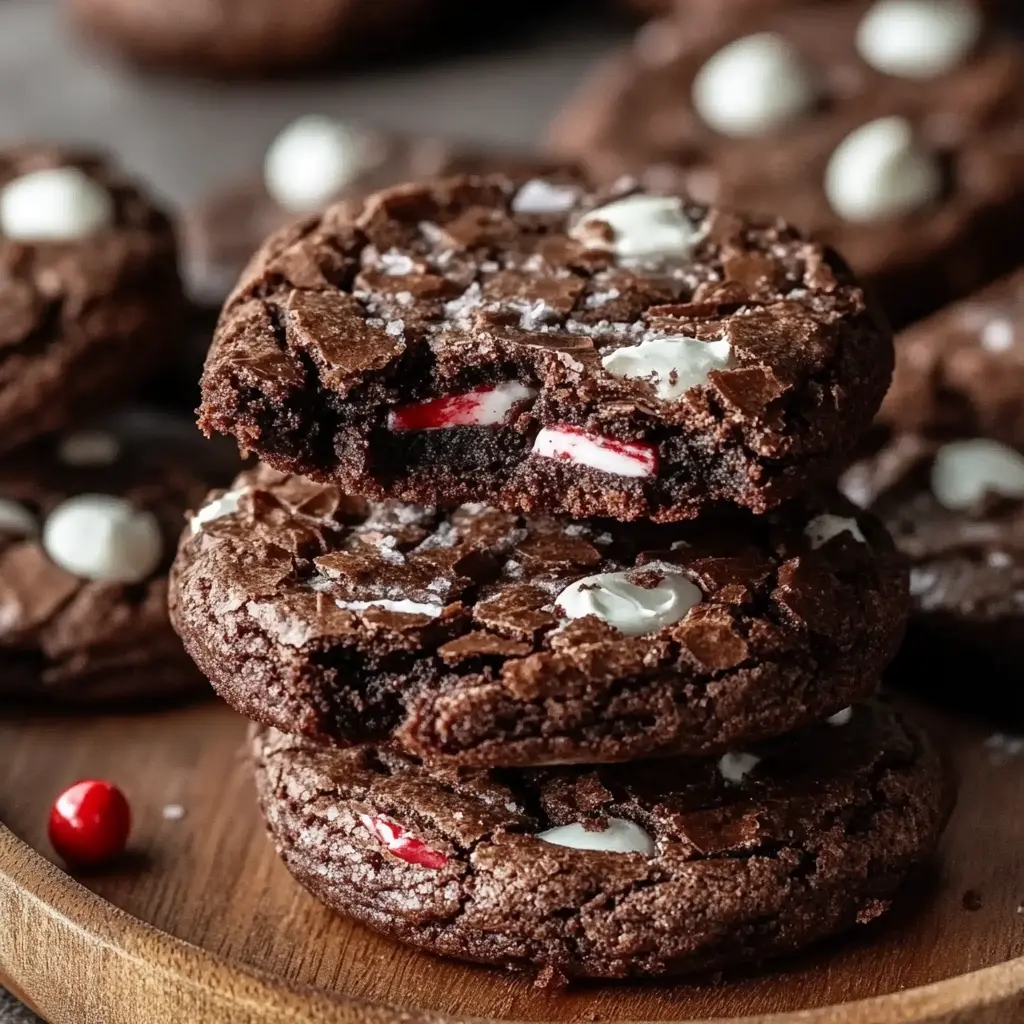 Ingredients laid out for peppermint brownie cookies in a clean, uncluttered setting